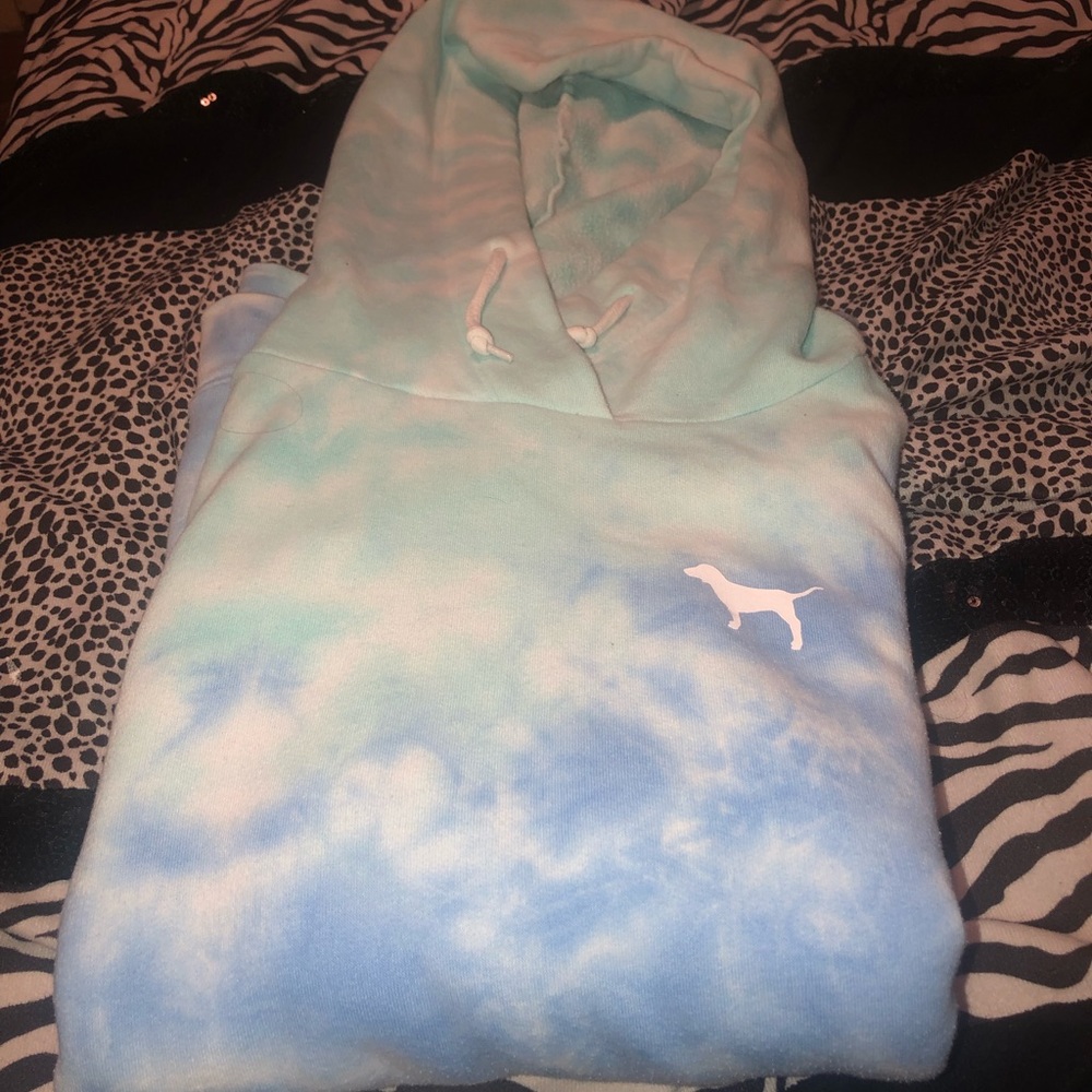 Blue tie dye hoodie from pink